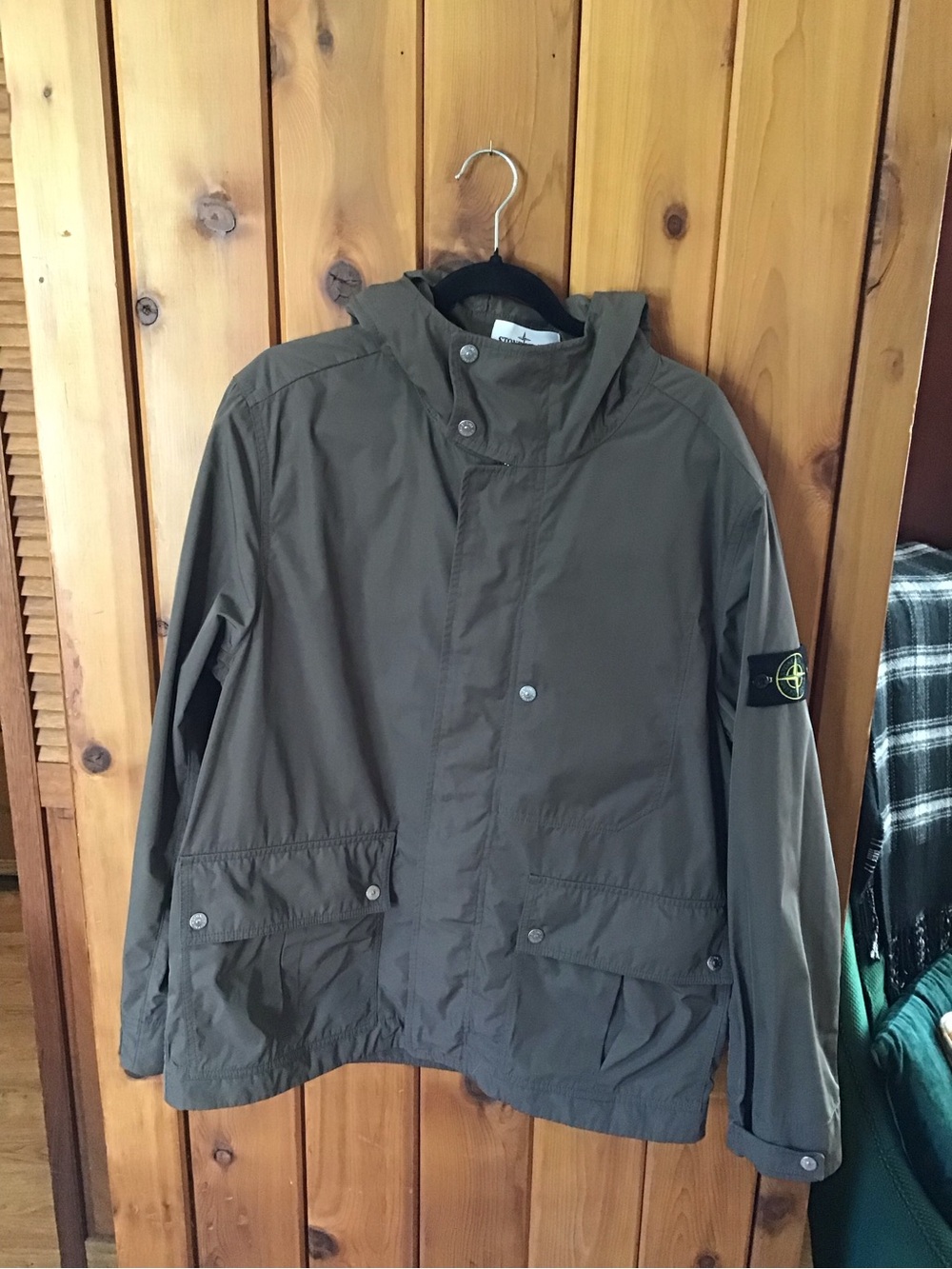 Stone Island 4100006 micro twill khaki green short parka XL